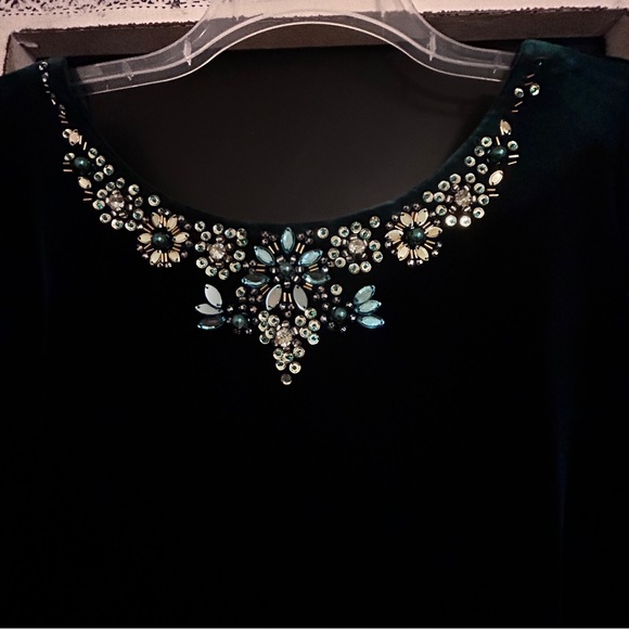 NWT Alex Evenings size 12 green velvet dress - Picture 3 of 15